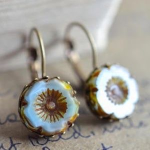 Blue Brown Neo Vintage Earrings